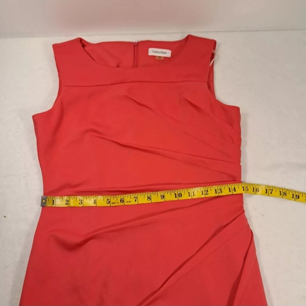 Calvin Klein Sheath Dress Sleeveless SZ 10P PINK Sunburst Pin Tucking Sleeveless - Picture 10 of 11